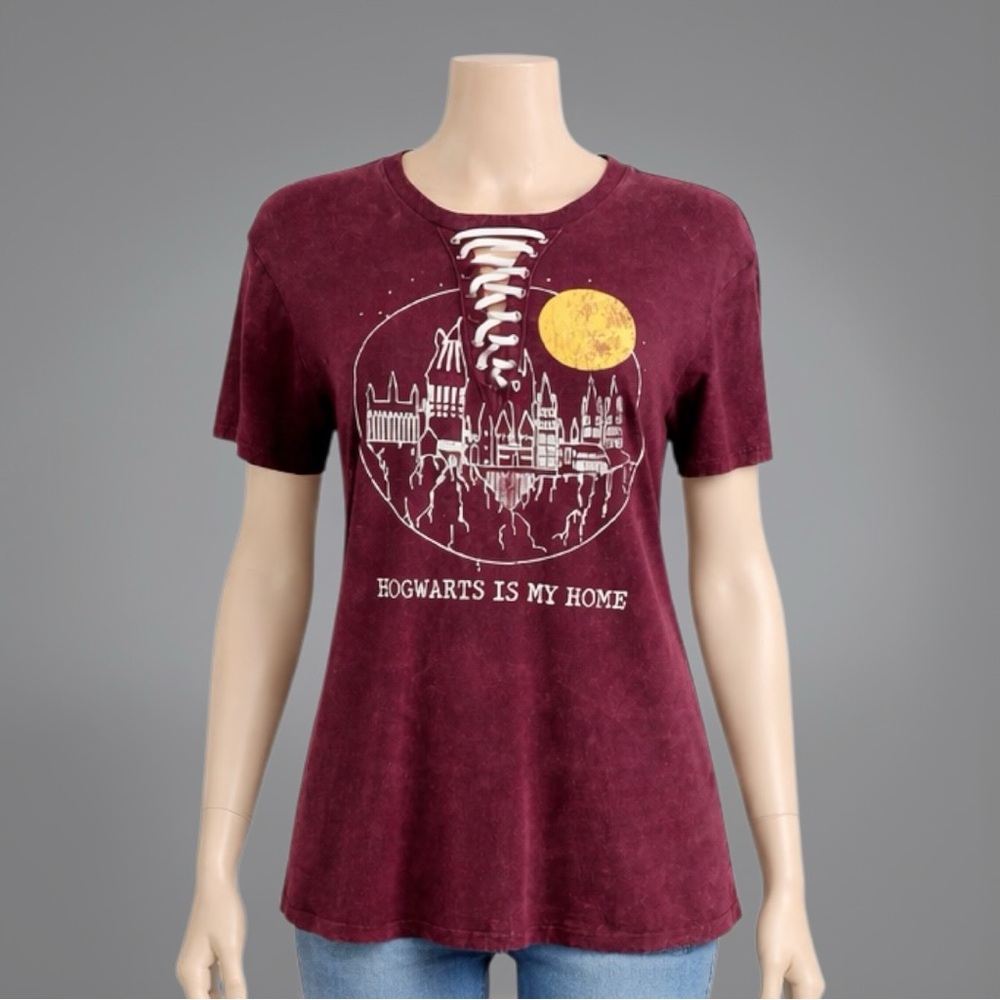 Harry Potter “Hogwarts Is My Home” Lace-Up Graphic Tee - Picture 4 of 15